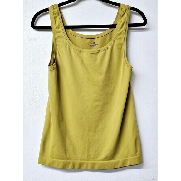 SOMA Greenish Yellow Stretch Sleeveless Women Tank Top Shirt (L) - Picture 1 of 3